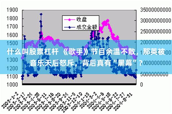 什么叫股票杠杆 《歌手》节目余温不散，那英被音乐天后怒斥，背后真有“黑幕”？