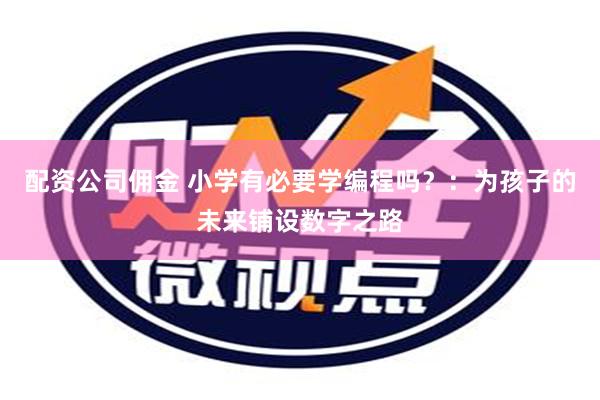 配资公司佣金 小学有必要学编程吗？：为孩子的未来铺设数字之路