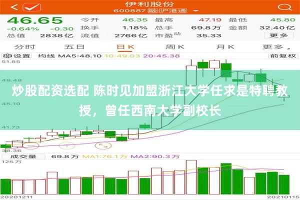 炒股配资选配 陈时见加盟浙江大学任求是特聘教授，曾任西南大学副校长