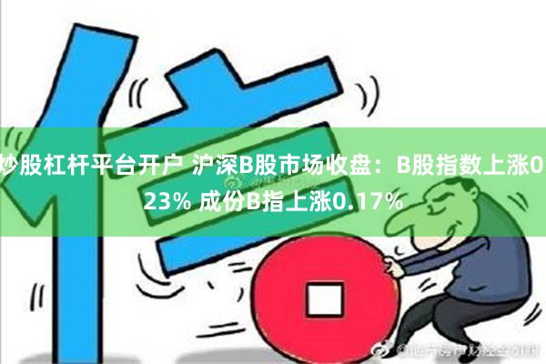 炒股杠杆平台开户 沪深B股市场收盘：B股指数上涨0.23% 成份B指上涨0.17%